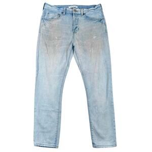 PacSun Slim Taper Jeans Light Wash Denim Distressed Faded 100% Cotton - W32